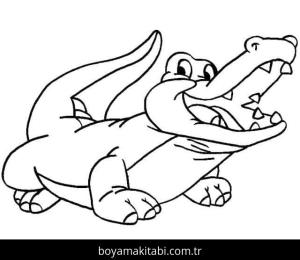 Timsah boyama sayfası – okul öncesi, evde etkinlik