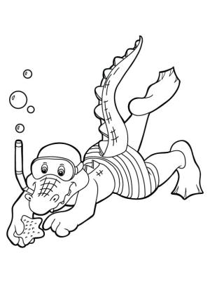 Timsah boyama sayfası,  coloring page, Timsah Dalışı, 