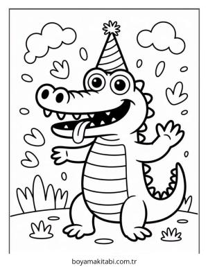 Timsah boyama sayfası – kolay boyama, eğitici aktivite