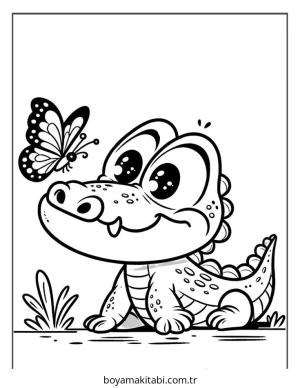 Timsah boyama sayfası – boyama etkinliği, çocuk aktivitesi