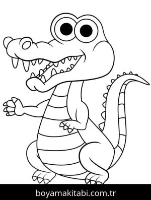 Timsah boyama sayfası – sanatsal çalışma, çocuklar için