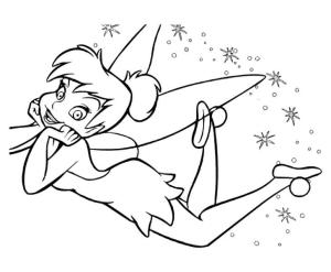 Tinkerbell boyama sayfası,  coloring page, Tinkerbell Yatarken, 