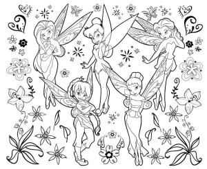 Tinkerbell boyama sayfası,  coloring page, Tinkerbell ve Arkadaşları Yetişkinler Içindir, 