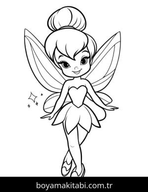 Tinkerbell boyama sayfası – el becerilerini geliştirir, boyama çalışması