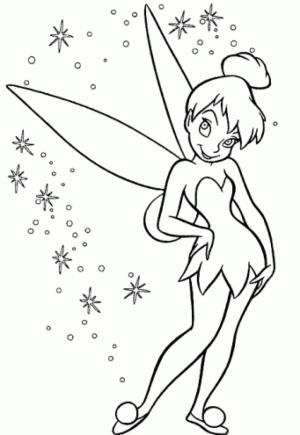 Tinkerbell boyama sayfası,  coloring page, Tinkerbell Gülümseyen, 