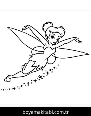 Tinkerbell boyama sayfası – çocuk aktivitesi, PDF indir