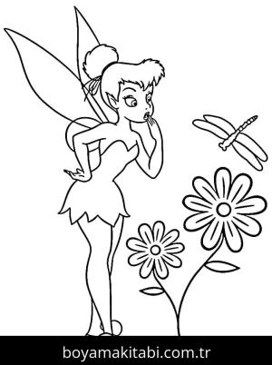 Tinkerbell boyama sayfası – sanatsal çalışma, çocuklar için
