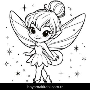 Tinkerbell boyama sayfası – renkli çizimler, okul öncesi