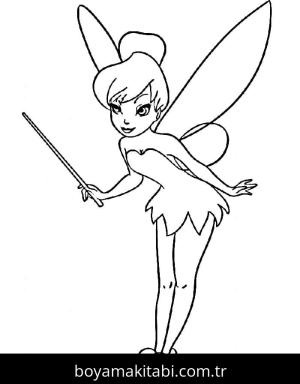 Tinkerbell boyama sayfası – boyama çalışması, yaratıcılığı geliştirir