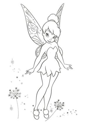 Tinkerbell boyama sayfası,  coloring page, Etkileyici Tinkerbell, 