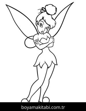 Tinkerbell boyama sayfası – kolay boyama, eğitici aktivite