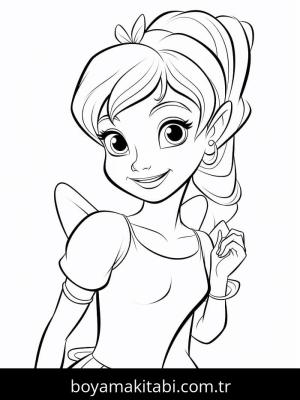 Tinkerbell boyama sayfası – PDF indir, sevimli karakter