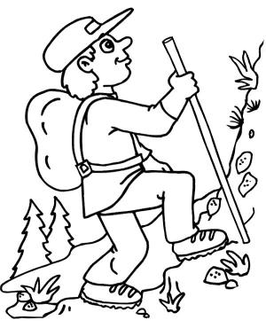 Tırmanma boyama sayfası,  coloring page, Dağcı Adam, 