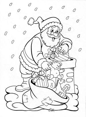 Tırmanma boyama sayfası,  coloring page, Noel Baba Bacadan Aşağı Geliyor, 