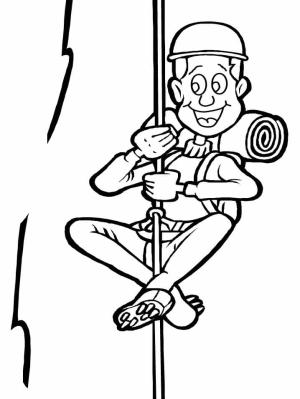 Tırmanma boyama sayfası,  coloring page, İple Tırmanan Çocuk, 