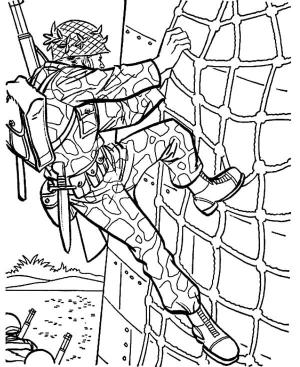 Tırmanma boyama sayfası,  coloring page, Askeri Matkap Duvar Tırmanışı, 