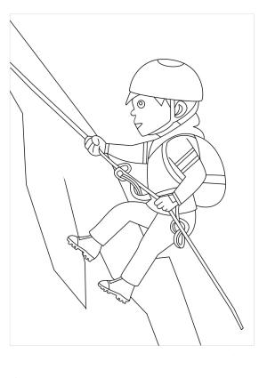 Tırmanma boyama sayfası,  coloring page, Adam Tırmanma İpi, 