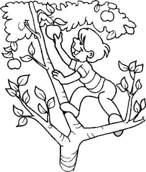 Tırmanma boyama sayfası,  coloring page, Çocuk Tırmanma Ağaçları, 