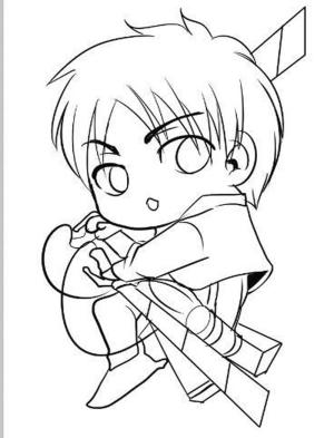 Titan’a Saldırı boyama sayfası,  coloring page, Chibi Eren, 