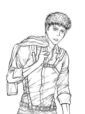 Titan’a Saldırı boyama sayfası,  coloring page, Jean Kirstein, 