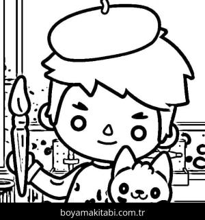 Toca Boca boyama sayfası – basit çizim, kolay boyama