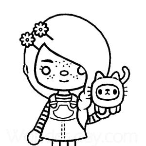 Toca Boca boyama sayfası,  coloring page, Kız Toca Boca hayatı, 