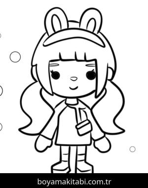 Toca Boca boyama sayfası – çizgi film temalı, basit çizim