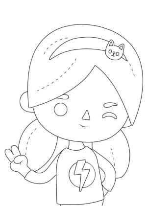 Toca Boca boyama sayfası,  coloring page, Toca Boca tatlı kızı, 