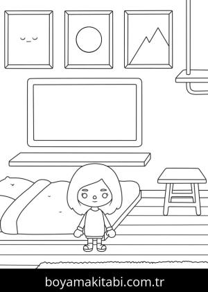 Toca Boca boyama sayfası – çocuklar için, çizgi film temalı