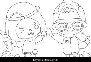 Toca Boca boyama sayfası – sevimli karakter, sanatsal çalışma