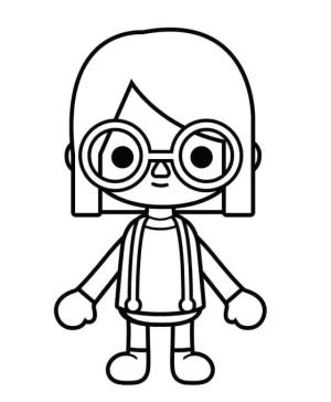 Toca Boca boyama sayfası,  coloring page, Toca Boca kız resmi, 