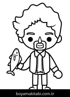 Toca Boca boyama sayfası – sevimli karakter, sanatsal çalışma