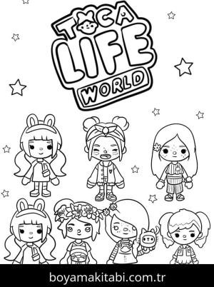 Toca Boca boyama sayfası – eğitici aktivite, yaratıcılık