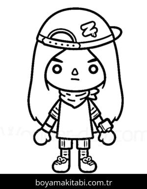 Toca Boca boyama sayfası – PDF indir, sevimli karakter