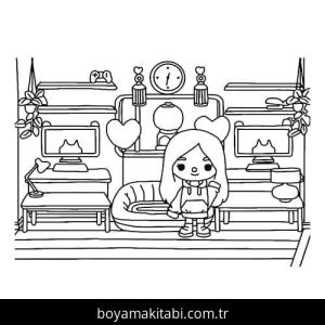 Toca Boca boyama sayfası – evde etkinlik, ücretsiz yazdır