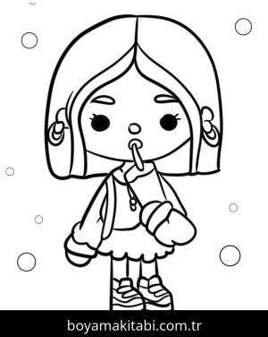 Toca Boca boyama sayfası – çocuk aktivitesi, PDF indir