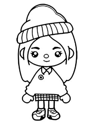 Toca Boca boyama sayfası,  coloring page, Toca Boca Kawaii kızı, 