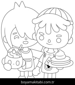 Toca Boca boyama sayfası – sanatsal çalışma, çocuklar için