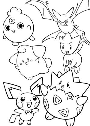 Togepi boyama sayfası,  coloring page, Togepi ve Takım, 