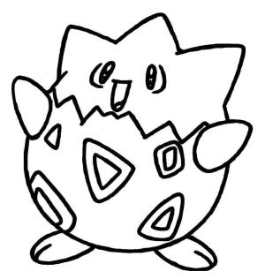 Togepi boyama sayfası,  coloring page, Togepi Gülümseyerek, 