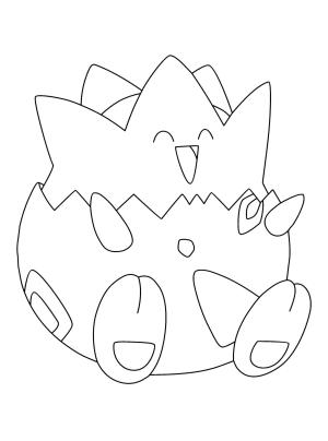 Togepi boyama sayfası,  coloring page, Oturan Togepi, 