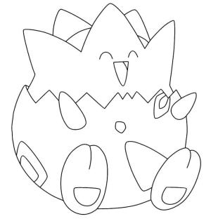 Togepi boyama sayfası,  coloring page, Togepi Gülüyor, 