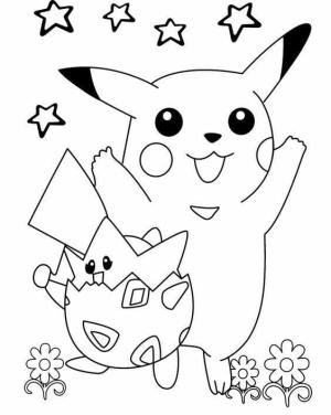 Togepi boyama sayfası,  coloring page, Togepi ve Pikaçu, 