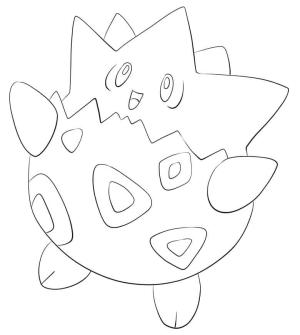 Togepi boyama sayfası,  coloring page, Mutlu Togepi, 