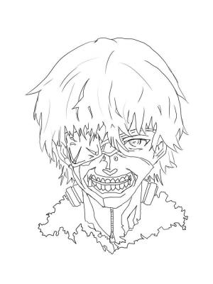 Tokyo Ghoul boyama sayfası,  coloring page, Şef Kaneki Ken, 