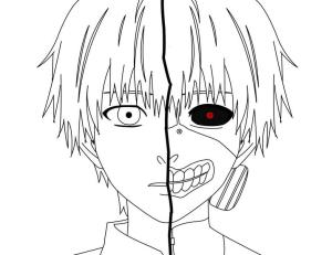 Tokyo Ghoul boyama sayfası,  coloring page, Iyi Kaneki, 