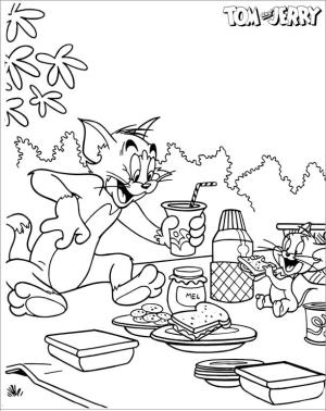 Tom Ve Jerry boyama sayfası,  coloring page, Tom ve Jerry Piknikte, 