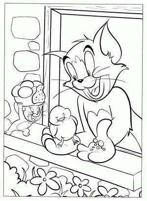 Tom Ve Jerry boyama sayfası,  coloring page, Ördek ile Tom ve Jerry, 