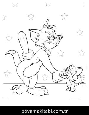 Tom Ve Jerry boyama sayfası – renkli çizimler, okul öncesi
