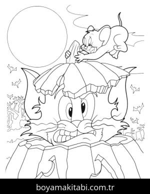 Tom Ve Jerry boyama sayfası – keyifli zaman, renkli çizimler